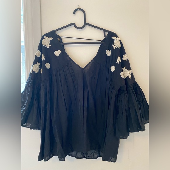 Anthropologie Tops - MAEVE / Anthropologie Black Top with Embroidery